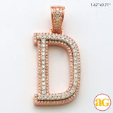 10KR+W 1.60CTW DIAMOND TWO TONE INITIAL PENDANT