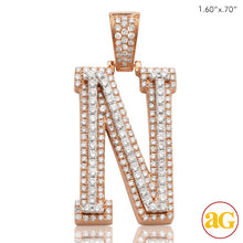 Cargar imagen en el visor de la galería, 10KR+W 2.00CTW DIAMOND TWO TONE INITIAL PENDANT