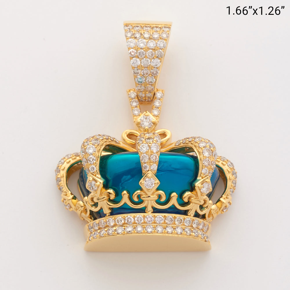 10KY 2.85CTW DIAMOND CROWN PENDANT