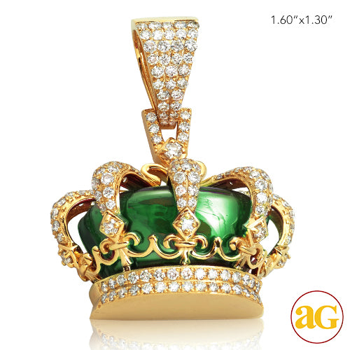 10KY 2.85CTW DIAMOND CROWN PENDANT