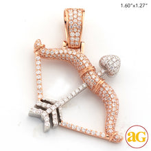 Cargar imagen en el visor de la galería, 14KR+W 2.00CTW DIAMOND BOW AND ARROW PENDANT