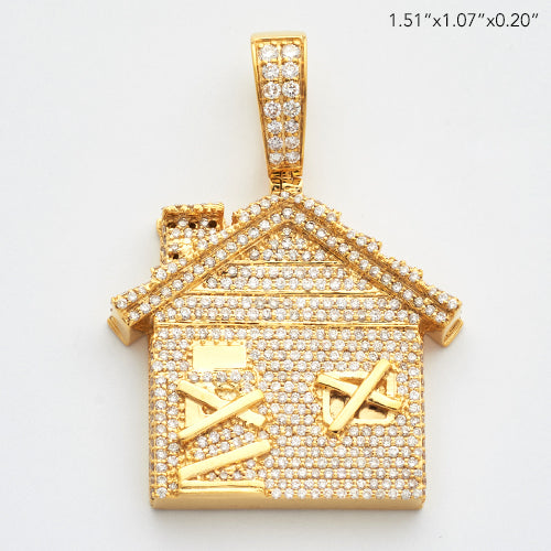 10KY 2.00CTW DIAMOND TRAP HOUSE PENDANT