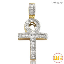 Cargar imagen en el visor de la galería, 14KY 0.75 CTW BAGUETTE DIAMOND &quot;ANKH&quot; CROSS