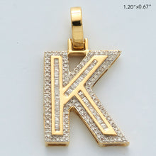 Cargar imagen en el visor de la galería, 10KY 0.45CTW BAGUETTE DIAMOND INITIAL PENDANT