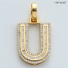 Cargar imagen en el visor de la galería, 10KY 0.45CTW BAGUETTE DIAMOND INITIAL PENDANT