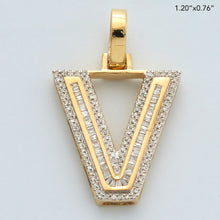 Load image into Gallery viewer, 10KY 0.45CTW BAGUETTE DIAMOND INITIAL PENDANT