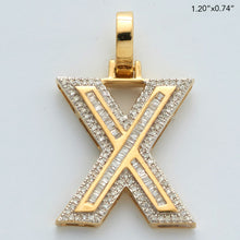 Cargar imagen en el visor de la galería, 10KY 0.40CTW BAGUETTE DIAMOND INITIAL PENDANT