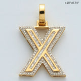 10KY 0.40CTW BAGUETTE DIAMOND INITIAL PENDANT