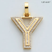 Cargar imagen en el visor de la galería, 10KY 0.35CTW BAGUETTE DIAMOND INITIAL PENDANT