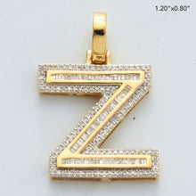 Load image into Gallery viewer, 10KY 0.55CTW BAGUETTE DIAMOND INITIAL PENDANT