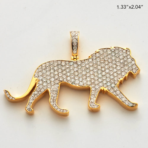 10KY 3.30CTW DIAMOND WALKING LION PENDANT