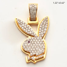 Cargar imagen en el visor de la galería, 10KY 0.80CTW DIAMOND RABBIT WITH BOWTIE PROFILE