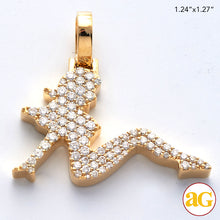 Cargar imagen en el visor de la galería, 10KY 1.35CTW DIAMOND SITTING LADY PENDANT