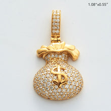 Load image into Gallery viewer, 14KY 0.90CTW DIAMOND MONEY BAG PENDANT WITH $