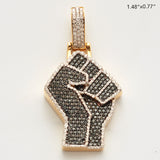 10KY 1.40CTW BLACK AND WHITE DIAMOND FIST PENDANT