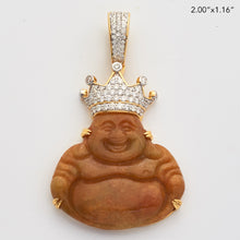 Load image into Gallery viewer, 10KY 0.85CTW DIAMOND JADE KING BUDDHA PENDANT