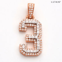 Cargar imagen en el visor de la galería, 10KR+W 0.85CTW DIAMOND NUMBER PENDANT