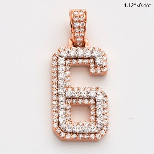 10KR+W 1.00CTW DIAMOND NUMBER PENDANT