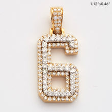 Load image into Gallery viewer, 10KY+W 1.00CTW DIAMOND NUMBER PENDANT