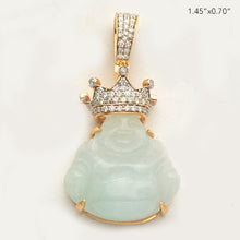 Cargar imagen en el visor de la galería, 10KY 0.35CTW DIAMOND JADE KING BUDDHA PENDANT