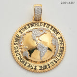 10KY 1.75CTW DIAMOND HALF GLOBE PENDANT WITH SPIKE