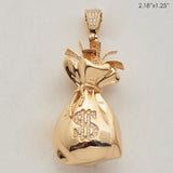 14KY 0.35CTW DIAMOND MONEY BAG PENDANT