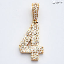 Load image into Gallery viewer, 10KY 0.75CTW DIAMOND 3-ROW FLAT NUMBER PENDANT