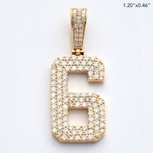 Load image into Gallery viewer, 10KY 1.00CTW DIAMOND 3-ROW FLAT NUMBER PENDANT