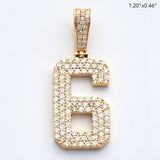 10KY 1.00CTW DIAMOND 3-ROW FLAT NUMBER PENDANT