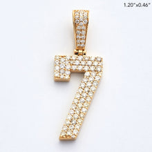 Load image into Gallery viewer, 10KY 0.65CTW DIAMOND 3-ROW FLAT NUMBER PENDANT