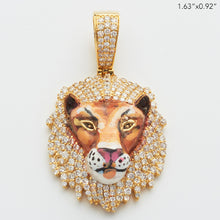 Cargar imagen en el visor de la galería, 14KY 1.75CTW DIAMOND LION HEAD PENDANT W/DIAMOND