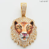 14KY 1.75CTW DIAMOND LION HEAD PENDANT W/DIAMOND