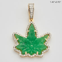 Cargar imagen en el visor de la galería, 10KY 0.60CTW DIAMOND JADE HERBAL MEDICINE LEAF