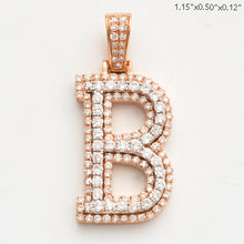 Cargar imagen en el visor de la galería, 10KR 1.00CTW DIAMOND 3D TWO TONE LETTER PENDANT