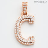 10KR 0.70CTW DIAMOND 3D TWO TONE LETTER PENDANT