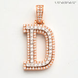 10KR 0.90CTW DIAMOND 3D TWO TONE LETTER PENDANT