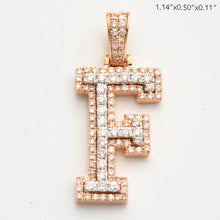 Cargar imagen en el visor de la galería, 10KR 0.75CTW DIAMOND 3D TWO TONE LETTER PENDANT