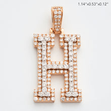 Cargar imagen en el visor de la galería, 10KR 1.00CTW DIAMOND 3D TWO TONE LETTER PENDANT