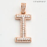 10KR 0.70CTW DIAMOND 3D TWO TONE LETTER PENDANT