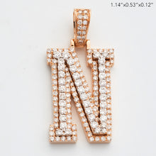 Cargar imagen en el visor de la galería, 10KR 1.10CTW DIAMOND 3D TWO TONE LETTER PENDANT