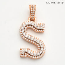 Cargar imagen en el visor de la galería, 10KR 0.80CTW DIAMOND 3D TWO TONE LETTER PENDANT