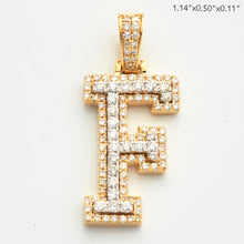 Cargar imagen en el visor de la galería, 10KY 0.75CTW DIAMOND 3D TWO TONE LETTER PENDANT