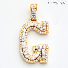 Load image into Gallery viewer, 10KY 0.90CTW DIAMOND 3D TWO TONE LETTER PENDANT