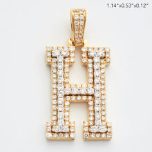 Cargar imagen en el visor de la galería, 10KY 1.00CTW DIAMOND 3D TWO TONE LETTER PENDANT