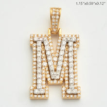 Cargar imagen en el visor de la galería, 10KY 1.20CTW DIAMOND 3D TWO TONE LETTER PENDANT