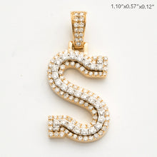 Load image into Gallery viewer, 10KY 0.80CTW DIAMOND 3D TWO TONE LETTER PENDANT