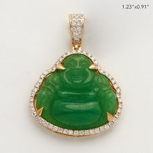 Cargar imagen en el visor de la galería, 10KY 0.50CTW DIAMOND JADE BUDDHA PENDANT