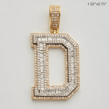 Load image into Gallery viewer, 10KY 1.20CT BAGUETTE DIAMOND INITIAL PENDANT