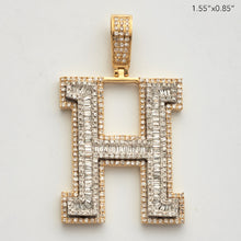 Load image into Gallery viewer, 10KY 1.20CT BAGUETTE DIAMOND INITIAL PENDANT