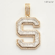 Cargar imagen en el visor de la galería, 10KY 1.20CT BAGUETTE DIAMOND INITIAL PENDANT